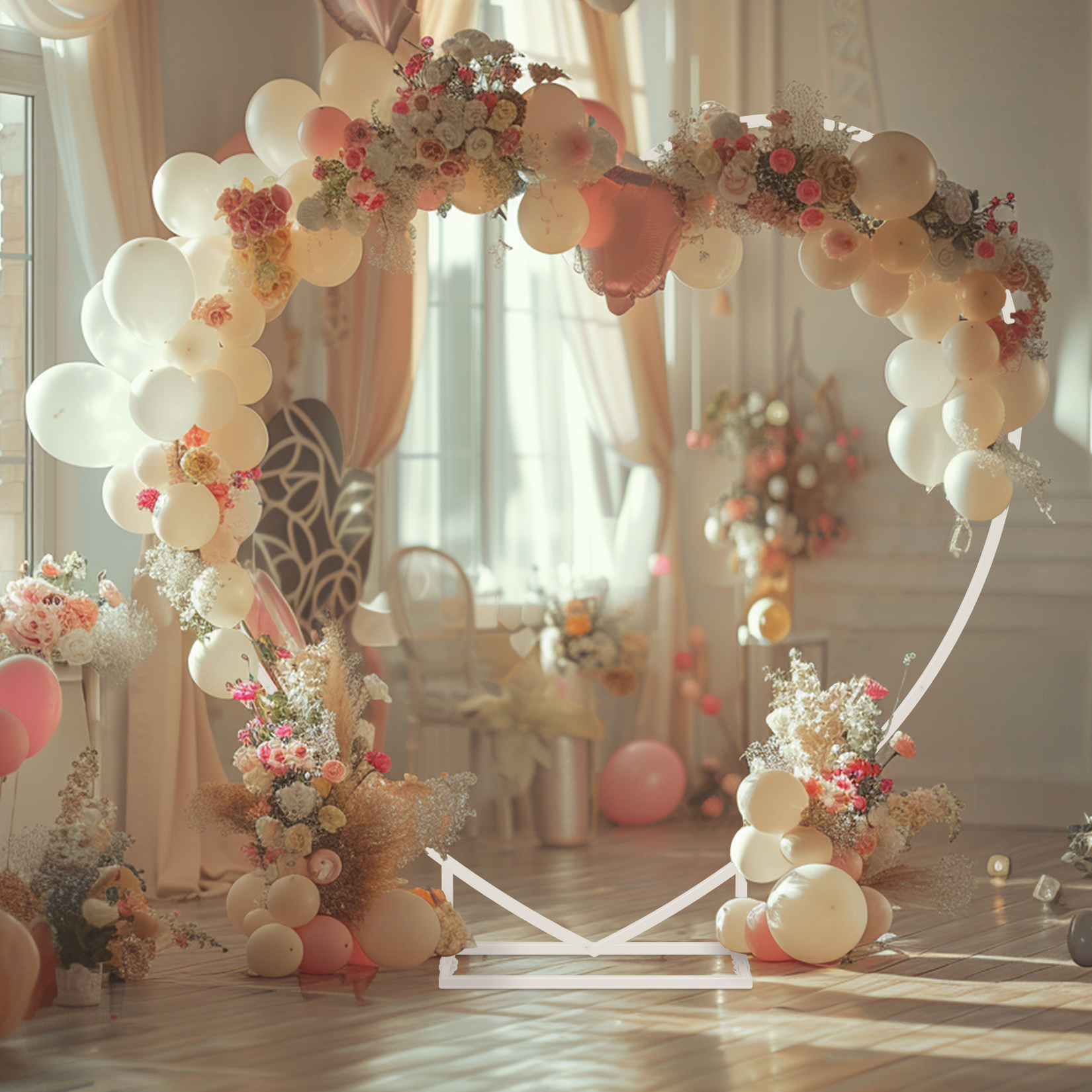 Heart Shaped White Metal Ballo - مراجعة Balloon Arch Kit وسعره