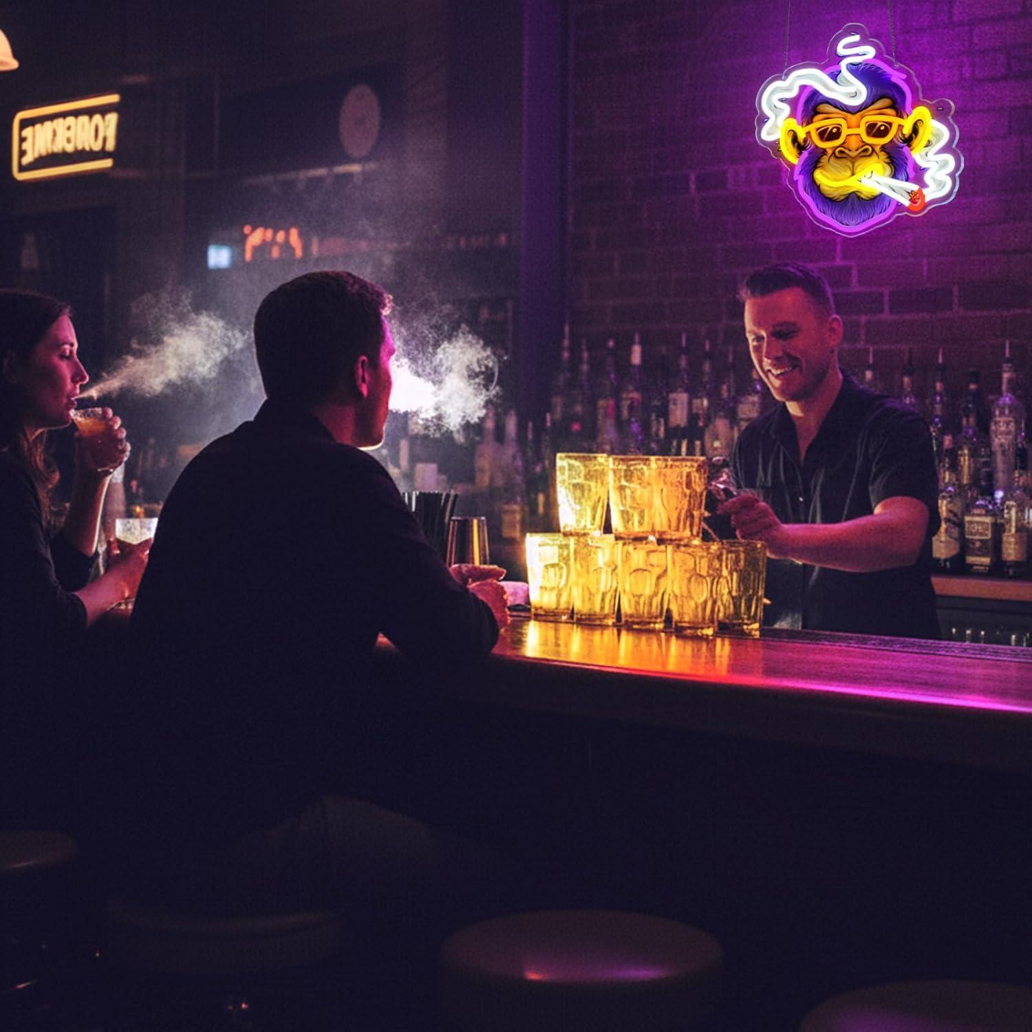 Cool Monkey Neon Sign Smoking  - مراجعة Neon Sign Party وسعره