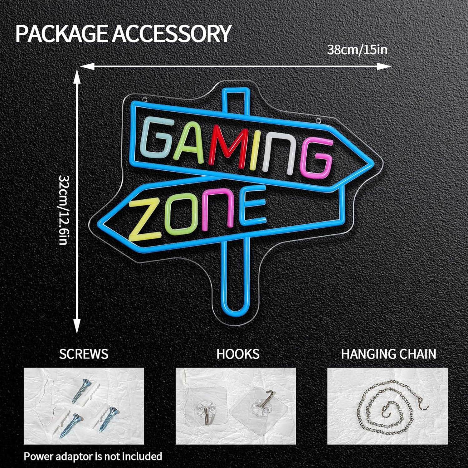 Gaming Zone Neon Sign USB LED  - مراجعة Neon Sign Party وسعره