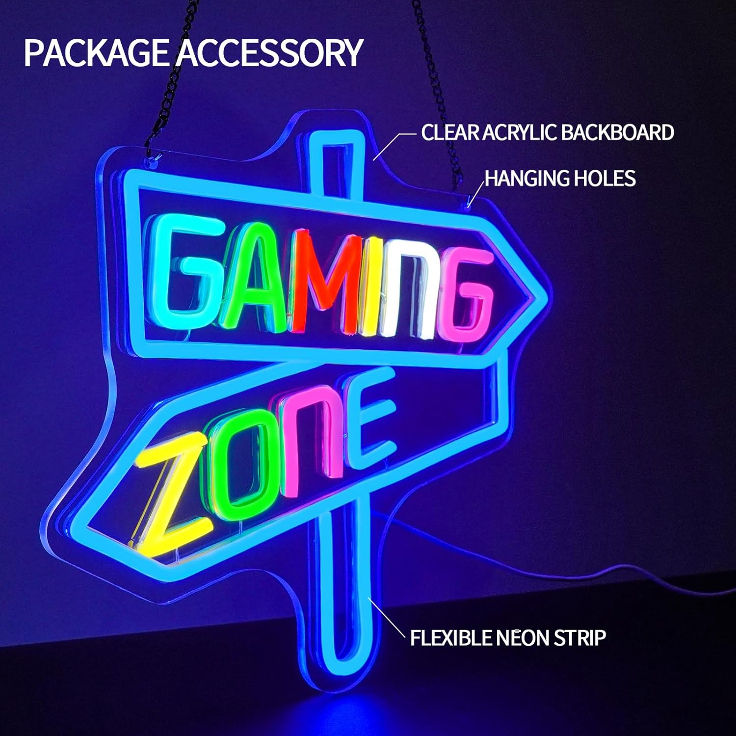 Gaming Zone Neon Sign USB LED  - مراجعة Neon Sign Party وسعره