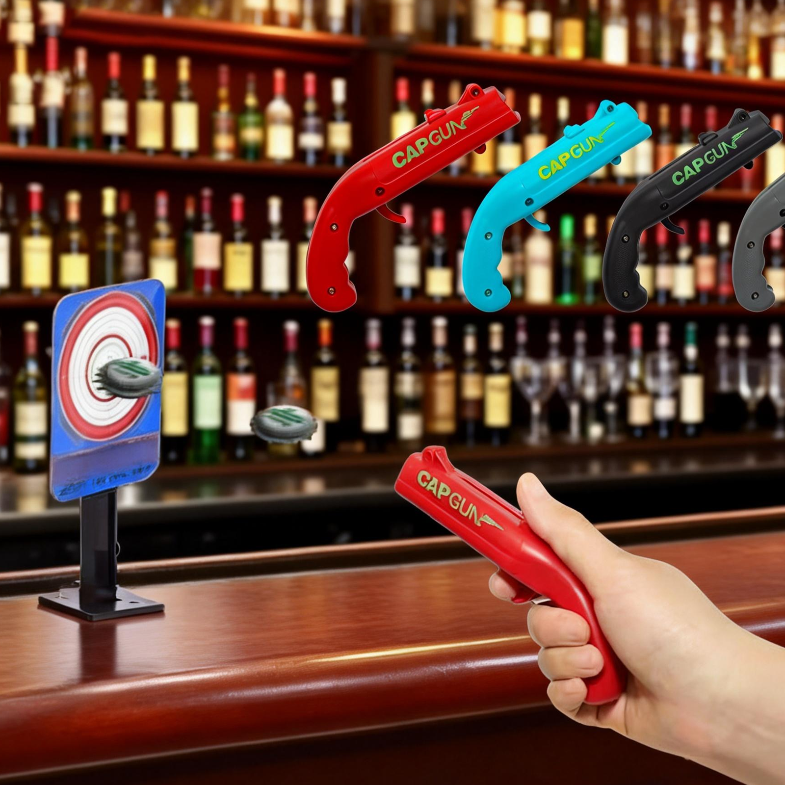 3PC Cap Gun Shooting Bottle Op - مراجعة Event Launch Party وسعره