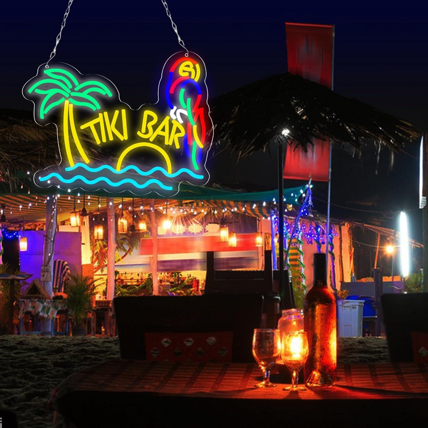 Tiki Bar Neon Sign Beach Theme - مراجعة Neon Sign Party وسعره