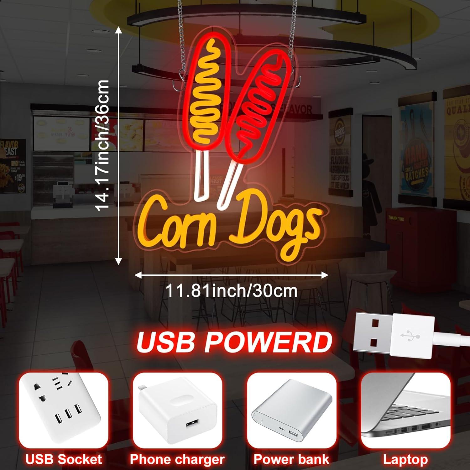 Corn Dog Neon Sign Snack USB D - مراجعة Neon Sign Party وسعره