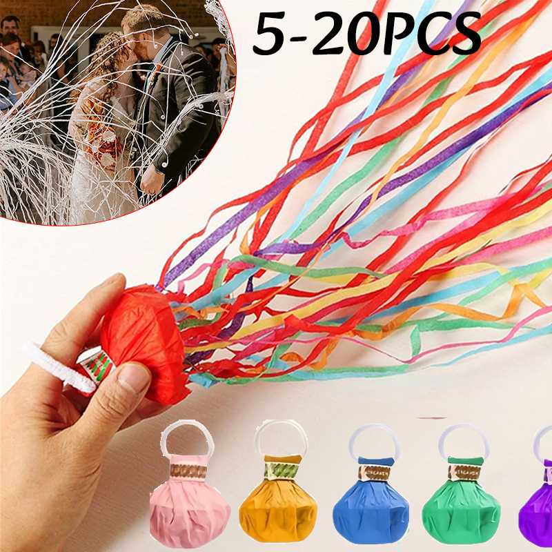 5-20pc Colorful Hand Throw Str - مراجعة Confetti Cannon Tube وسعره