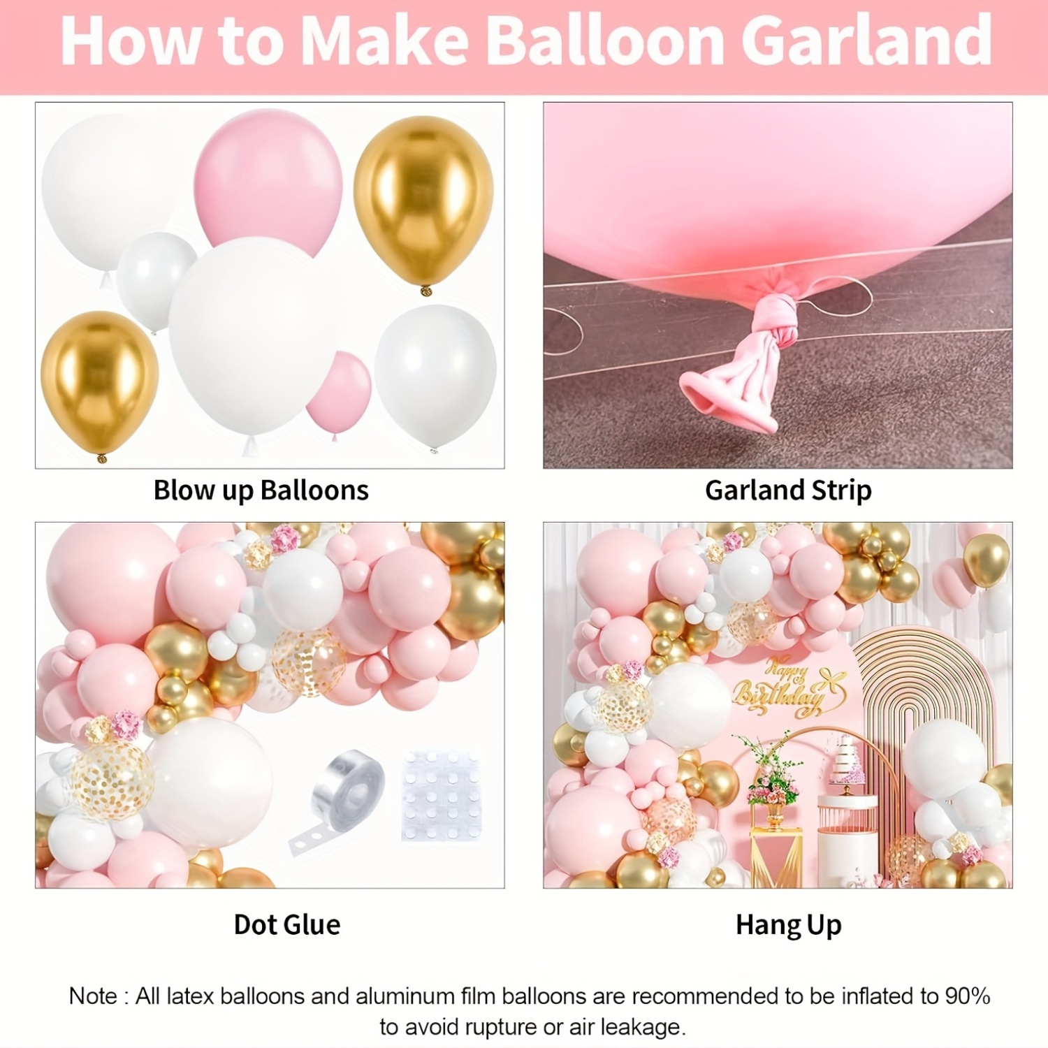 125pcs Pink & White Balloon Ar - مراجعة Balloon Arch Kit وسعره