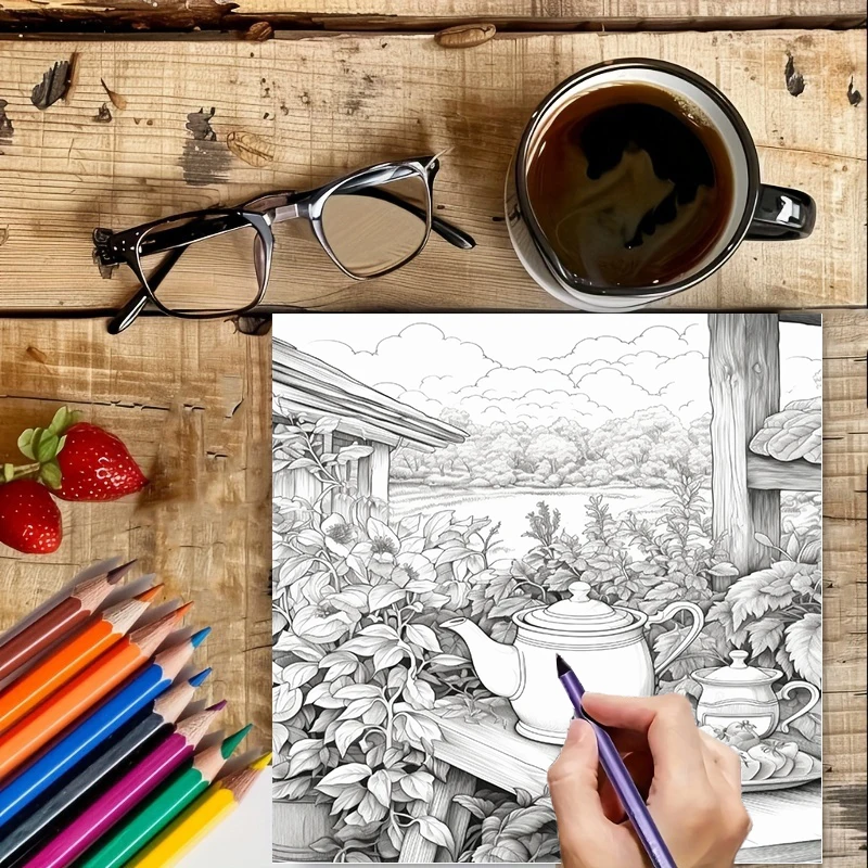 Tea In The Gardens Coloring Bo - مراجعة Supply Event وسعره